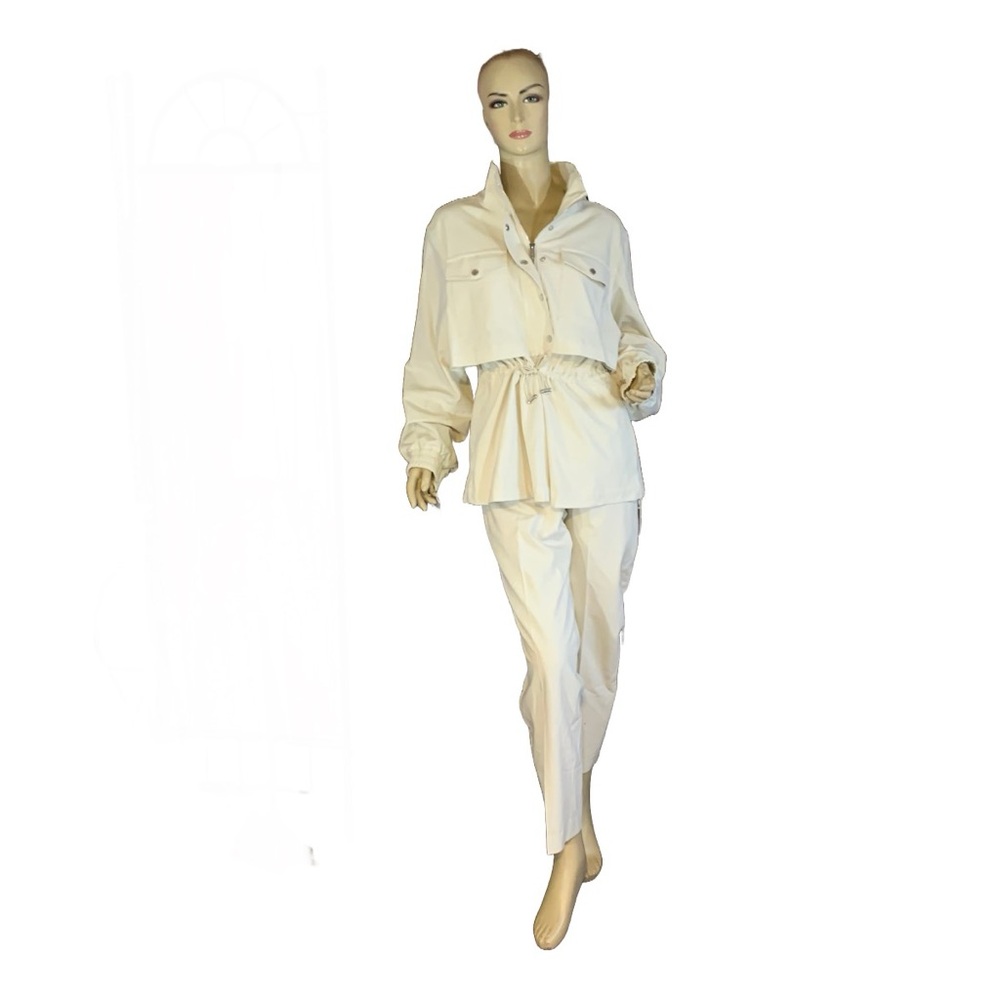 CALVIN KLEIN ECRU BEIGE TROUSERS & JACKET LEISURE SET (16/XL) - Picture 2 of 15